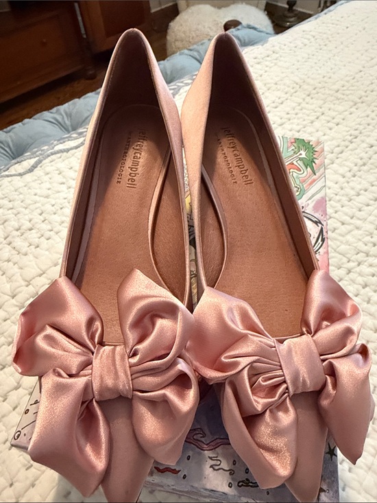 Jeffrey Campbell Shoes - Jeffrey Campbell Pink Satin Bow Pointed Flats